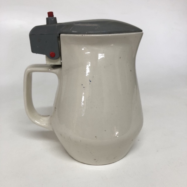 KETTLE, Ceramic Jug - Cream w Black Lid